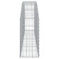 vidaXL Cesta de gaviones forma arco hierro galvanizado 200x30x60/80 cm