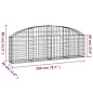 vidaXL Cesta de gaviones forma arco hierro galvanizado 200x30x60/80 cm