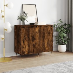 vidaXL Aparadores 2 uds madera de ingeniería roble ahumado 40x35x70 cm