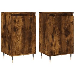 vidaXL Aparadores 2 uds madera de ingeniería roble ahumado 40x35x70 cm
