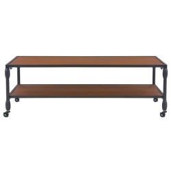 vidaXL Mesa de centro con estante madera maciza abeto 120x60x40 cm