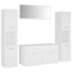 vidaXL Juego de muebles de baño madera de ingeniería blanco