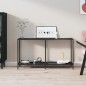 vidaXL Mesa de consola vidrio templado negro 140x35x75,5 cm vidaXL Mesa de consola vidrio templado negro 140x35x75,5 cm