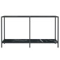 vidaXL Mesa de consola vidrio templado negro 140x35x75,5 cm vidaXL Mesa de consola vidrio templado negro 140x35x75,5 cm