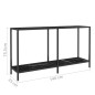 vidaXL Mesa de consola vidrio templado negro 140x35x75,5 cm vidaXL Mesa de consola vidrio templado negro 140x35x75,5 cm