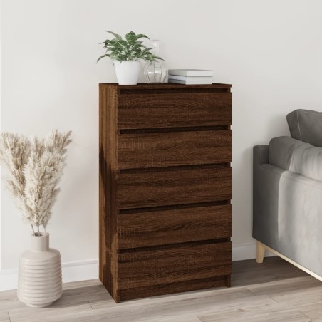 vidaXL Cómoda de madera contrachapada roble marrón 60x36x103 cm