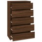 vidaXL Cómoda de madera contrachapada roble marrón 60x36x103 cm vidaXL Cómoda de madera contrachapada roble marrón 60x36x103 cm