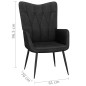 vidaXL Silla de relajación de tela negra vidaXL Silla de relajación de tela negra