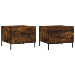 vidaXL Mesa de centro 2 uds madera ingeniería roble ahumado 50x50x40cm