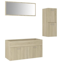vidaXL Juego de muebles de baño madera de ingeniería roble Sonoma