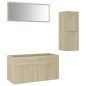 vidaXL Juego de muebles de baño madera de ingeniería roble Sonoma