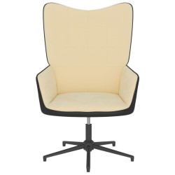 vidaXL Sillón de relajación terciopelo blanco crema y PVC