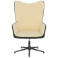 vidaXL Sillón de relajación terciopelo blanco crema y PVC vidaXL Sillón de relajación terciopelo blanco crema y PVC