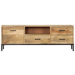 vidaXL Mueble para la TV madera maciza de mango 130x30x45 cm
