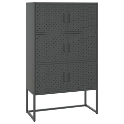 vidaXL Aparador de acero antracita 80x35x135 cm