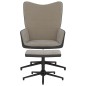 vidaXL Silla de relajación con reposapiés terciopelo y PVC gris claro vidaXL Silla de relajación con reposapiés terciopelo y PVC gris claro