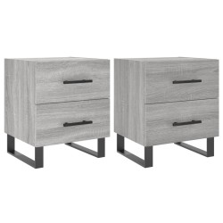 vidaXL Mesitas noche 2 uds madera ingeniería gris Sonoma 40x35x47,5 cm