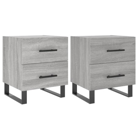 vidaXL Mesitas noche 2 uds madera ingeniería gris Sonoma 40x35x47,5 cm