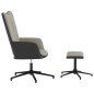 vidaXL Silla de relajación con reposapiés terciopelo y PVC gris claro vidaXL Silla de relajación con reposapiés terciopelo y PVC gris claro