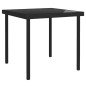 vidaXL Mesa de comedor de jardín vidrio y acero negro 80x80x72 cm vidaXL Mesa de comedor de jardín vidrio y acero negro 80x80x72 cm