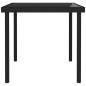 vidaXL Mesa de comedor de jardín vidrio y acero negro 80x80x72 cm vidaXL Mesa de comedor de jardín vidrio y acero negro 80x80x72 cm