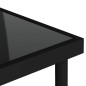 vidaXL Mesa de comedor de jardín vidrio y acero negro 80x80x72 cm vidaXL Mesa de comedor de jardín vidrio y acero negro 80x80x72 cm