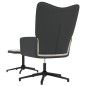vidaXL Silla de relajación con reposapiés terciopelo y PVC gris claro vidaXL Silla de relajación con reposapiés terciopelo y PVC gris claro