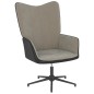 vidaXL Silla de relajación con reposapiés terciopelo y PVC gris claro vidaXL Silla de relajación con reposapiés terciopelo y PVC gris claro