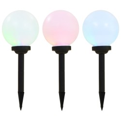 vidaXL Lámparas solares esféricas de exterior 3 uds LED RGB 20 cm