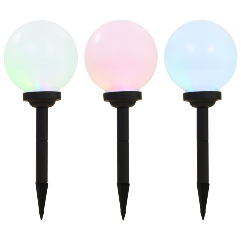 vidaXL Lámparas solares esféricas de exterior 3 uds LED RGB 20 cm vidaXL Lámparas solares esféricas de exterior 3 uds LED RGB 20 cm