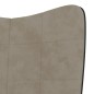 vidaXL Silla de relajación con reposapiés terciopelo y PVC gris claro vidaXL Silla de relajación con reposapiés terciopelo y PVC gris claro