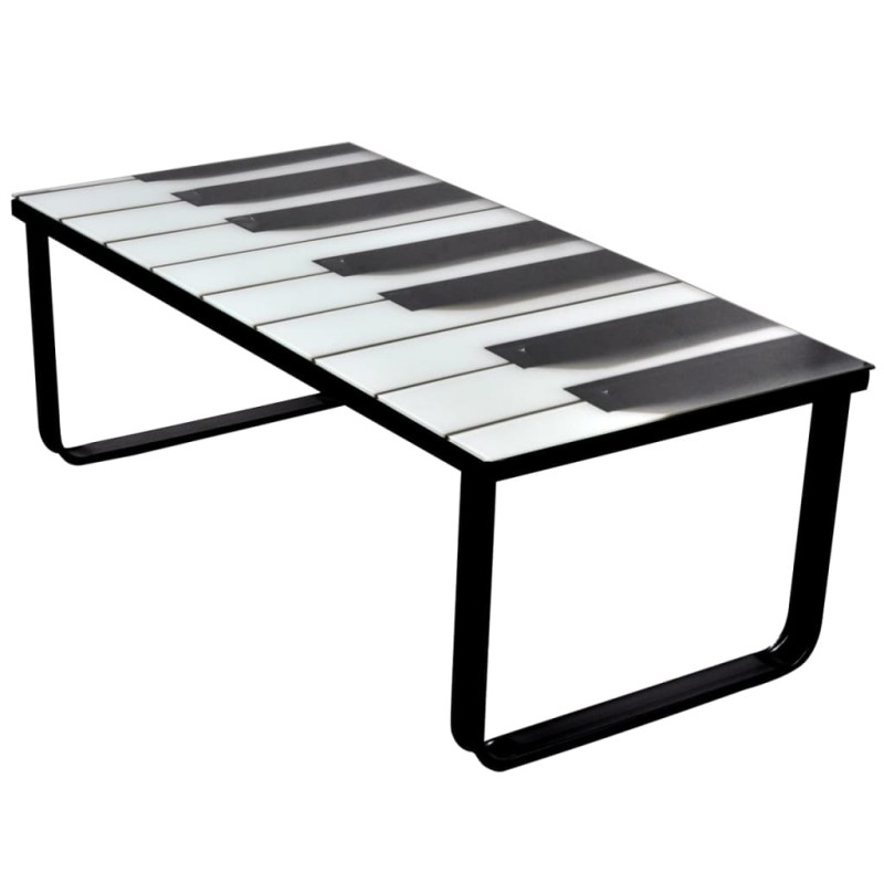 vidaXL Mesa de centro con superficie con dibujo de piano vidaXL Mesa de centro con superficie con dibujo de piano