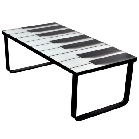 vidaXL Mesa de centro con superficie con dibujo de piano 