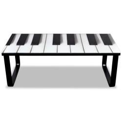 vidaXL Mesa de centro con superficie con dibujo de piano 