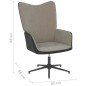 vidaXL Silla de relajación con reposapiés terciopelo y PVC gris claro vidaXL Silla de relajación con reposapiés terciopelo y PVC gris claro