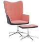 vidaXL Silla de relajación con reposapiés terciopelo y PVC rosa vidaXL Silla de relajación con reposapiés terciopelo y PVC rosa