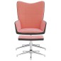 vidaXL Silla de relajación con reposapiés terciopelo y PVC rosa vidaXL Silla de relajación con reposapiés terciopelo y PVC rosa