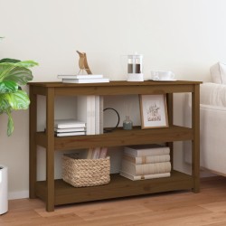 vidaXL Mesa consola de madera maciza de pino marrón miel 110x40x74 cm