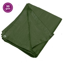vidaXL Lona HDPE verde 90 g/m² 3x5 m