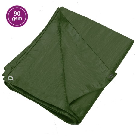 vidaXL Lona HDPE verde 90 g/m² 3x5 m