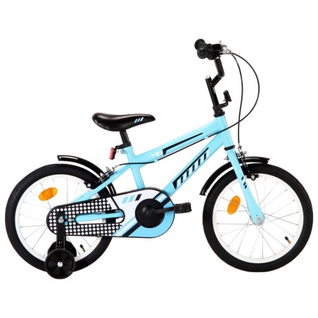 vidaXL Bicicleta para niños 16 pulgadas negro y azul