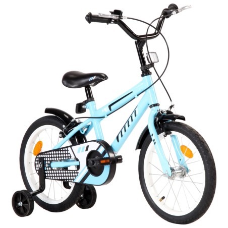 vidaXL Bicicleta para niños 16 pulgadas negro y azul