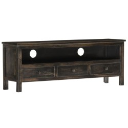 vidaXL Mueble para TV de madera maciza de mango negro 120x30x45 cm
