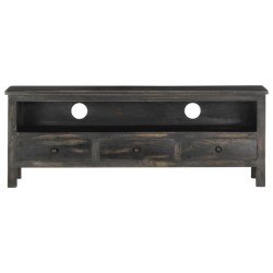 vidaXL Mueble para TV de madera maciza de mango negro 120x30x45 cm