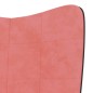 vidaXL Silla de relajación con reposapiés terciopelo y PVC rosa vidaXL Silla de relajación con reposapiés terciopelo y PVC rosa