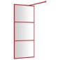 vidaXL Mampara puerta de ducha vidrio transparente ESG rojo 90x195 cm vidaXL Mampara puerta de ducha vidrio transparente ESG rojo 90x195 cm