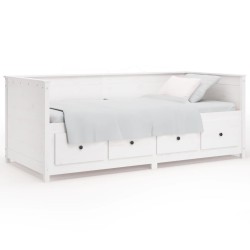 vidaXL Sofá cama madera maciza de pino blanco 90x190 cm