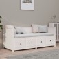 vidaXL Sofá cama madera maciza de pino blanco 90x190 cm