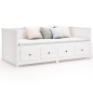 vidaXL Sofá cama madera maciza de pino blanco 90x190 cm