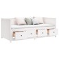 vidaXL Sofá cama madera maciza de pino blanco 90x190 cm
